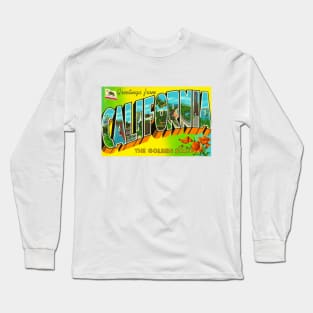 Greetings from California - Vintage Large Letter Postcard Long Sleeve T-Shirt